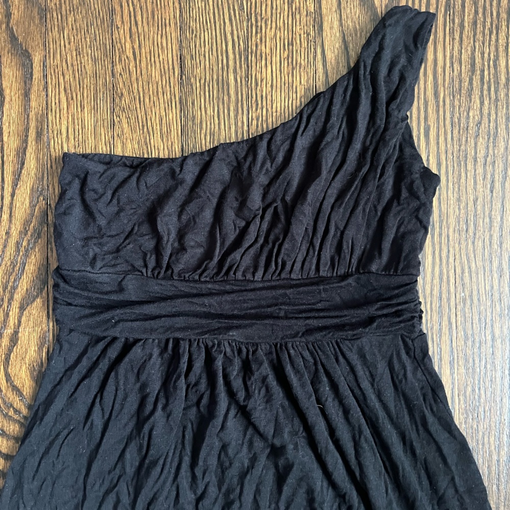 Black One-Shoulder Mini Dress - Picture 2 of 4